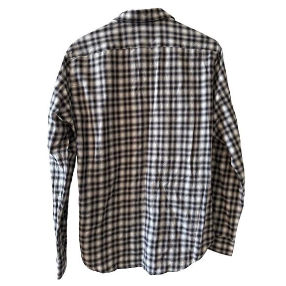 Theory Cotton Button Up Shirt Black White Plaid M - Picture 3 of 5